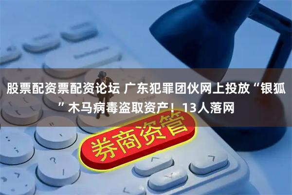 股票配资票配资论坛 广东犯罪团伙网上投放“银狐”木马病毒盗取资产！13人落网